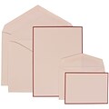 JAM Paper® Wedding Invitation Combo Sets, 1 Sm 1 Lg, White Cards with Red Border, White Envelopes, 150/pack (308024925)