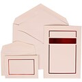 JAM Paper® Wedding Invitation Combo Sets, 1 Sm 1 Lg, White Cards, Red Band Design, White Envelopes, 150/pack (310025087)