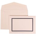 JAM Paper® Wedding Invitation Set, Small, 3 3/8 x 4 3/4, White Card, Blue and Silver Border, White Envelopes, 100/pk (310525118)
