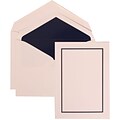 JAM Paper® Wedding Invitation Set, Large, 5.5 x 7.75, White Cards with Navy Blue Border, Navy Lined Envelopes, 50/pk (310625127)