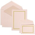 JAM Paper® Wedding Invitation Combo Sets, 1 Sm 1 Lg, White Cards, Crystal Lined Envelopes, Kiwi Green Border, 150/pk (310625124)