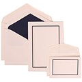 JAM Paper® Wedding Invitation Combo Sets, 1 Sm 1 Lg, White, Navy Blue Border, Navy Blue Lined Envelopes, 150/pack (310625128)