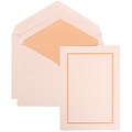 JAM Paper® Wedding Invitation Set, Large, 5.5 x 7.75, White with Apricot Lined Envelopes and Orange Border, 50/pack (310725148)