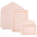 JAM Paper® Wedding Invitation Combo Sets, 1 Sm 1 Lg, White Cards with Light Orange Border, White Envelopes, 150/pack (310725151)