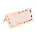 JAM Paper® Foldover Placecards, 2 x 4.25, White with Double Gold Border place cards, 100/pack (31212