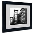 Trademark Fine Art Williamsburg Bridge 11 x 14 Black Frame Art