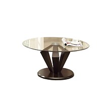 Monarch Specialties 36 Diameter Coffee Table, Dark Espresso Birch Veneer (I 7890C)