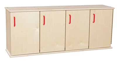 Wood Designs™ Contender™ Four-Section Stackable Assembled Locker With Doors