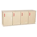 Wood Designs™ Contender™ Four-Section Stackable Assembled Locker With Doors