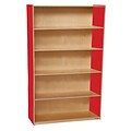 Wood Designs™ Storage 60(H) Fully Assembled Plywood Bookshelf, Strawberry Red