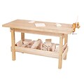 Wood Designs™ 44 x 20 Early Childhood Playtime Workbench With Trays and Wood, Birch