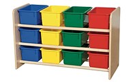 Storage Shelving Unit With Bins