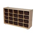 Wood Designs™ 20 Tray Storage With 20 Brown Trays, Birch