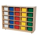 Wood Designs™ Cubby Storage Cabinet With 25 Assorted Trays, Birch