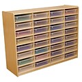 Wood Designs™ 32 - 3 Letter Tray Storage Unit With 32 Translucent Trays, Birch
