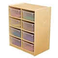 Wood Designs™ 8 - 5 Letter Tray Storage Unit With 8 Translucent Trays, Birch