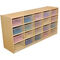 Wood Designs™ 20 - 5 Letter Tray Storage Unit With 20 Translucent Trays, Birch