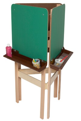 Wood Designs™ Art 3-Way Adjustable Easel With Chalkboard and Brown Tray, Birch