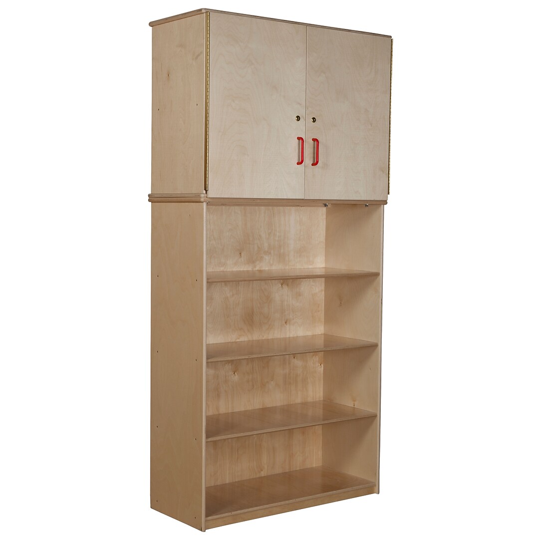 Wood Designs Vertical Storage Cabinet With Shelving Base Birch Quill Com