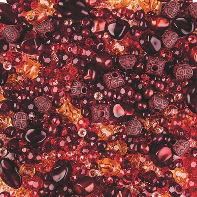 S&S® Acrylic Element Beads Bag, Red, 1100/Bag