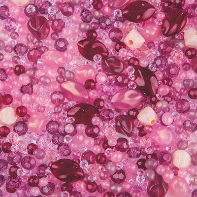 S&S® Acrylic Element Beads Bag, Pink, 1100/Bag