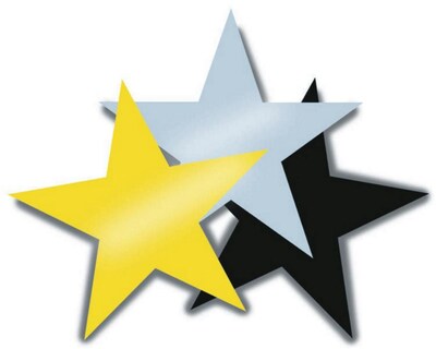 S&S® Decorative Foil Stars, Silver, 24/Pack