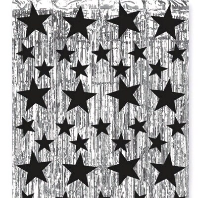 S&S® 8 x 3 Metallic Star Party Curtain