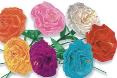S&S® Festive Paper Flowers, 24/Pack