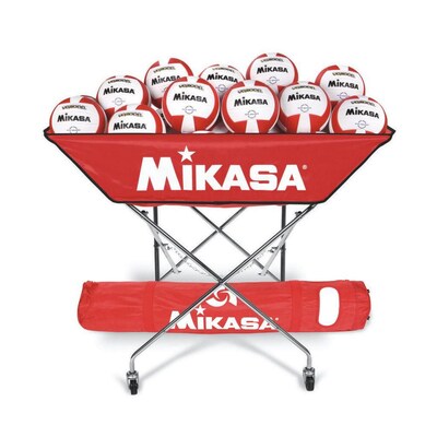 Mikasa® Hammock-Style Volleyball Cart, Scarlet