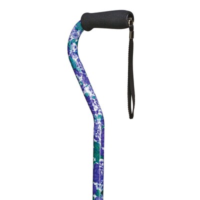 Briggs Healthcare Cane Off Set Alum Adjustable Purple Flower
