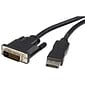 Startech 6 DisplayPort to DVI Video Converter Cable; Black