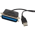 Startech 10 USB to Parallel Printer Adapter Cable; Black