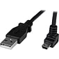 Startech 3.28' A to Up Angle Mini B USB Cable; Black