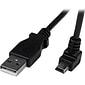 Startech 6.56' A to Down Angle Mini B USB Cable; Black