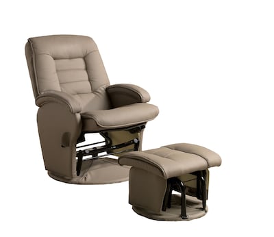 COASTER Matching Ottoman Leather like Vinyl Glider Chair Beige