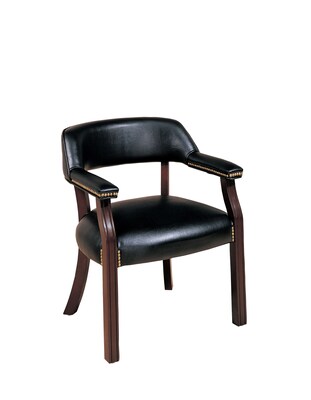 COASTER Leather like Vinyl Captain's Office Chair Black