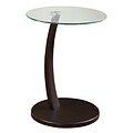 COASTER Snack Table Metal & Glass 17.75x 17.75 x 23.75  Cappuccino Base