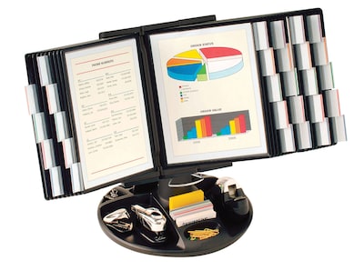 Aidata® Executive Rotary Base Organizer With 30 Display Panels, Black