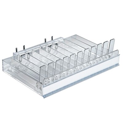 Azar Displays Spring Load & C-Channel Pegboard 11 Compartment Pusher Tray, 2/Pack (225511)