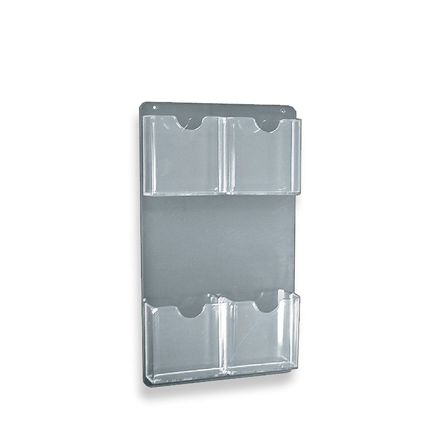 Azar Brochure Holder, 16 x 9.5, Vertical, Wall Mounted, Clear Acrylic, 2/Pack (252063)