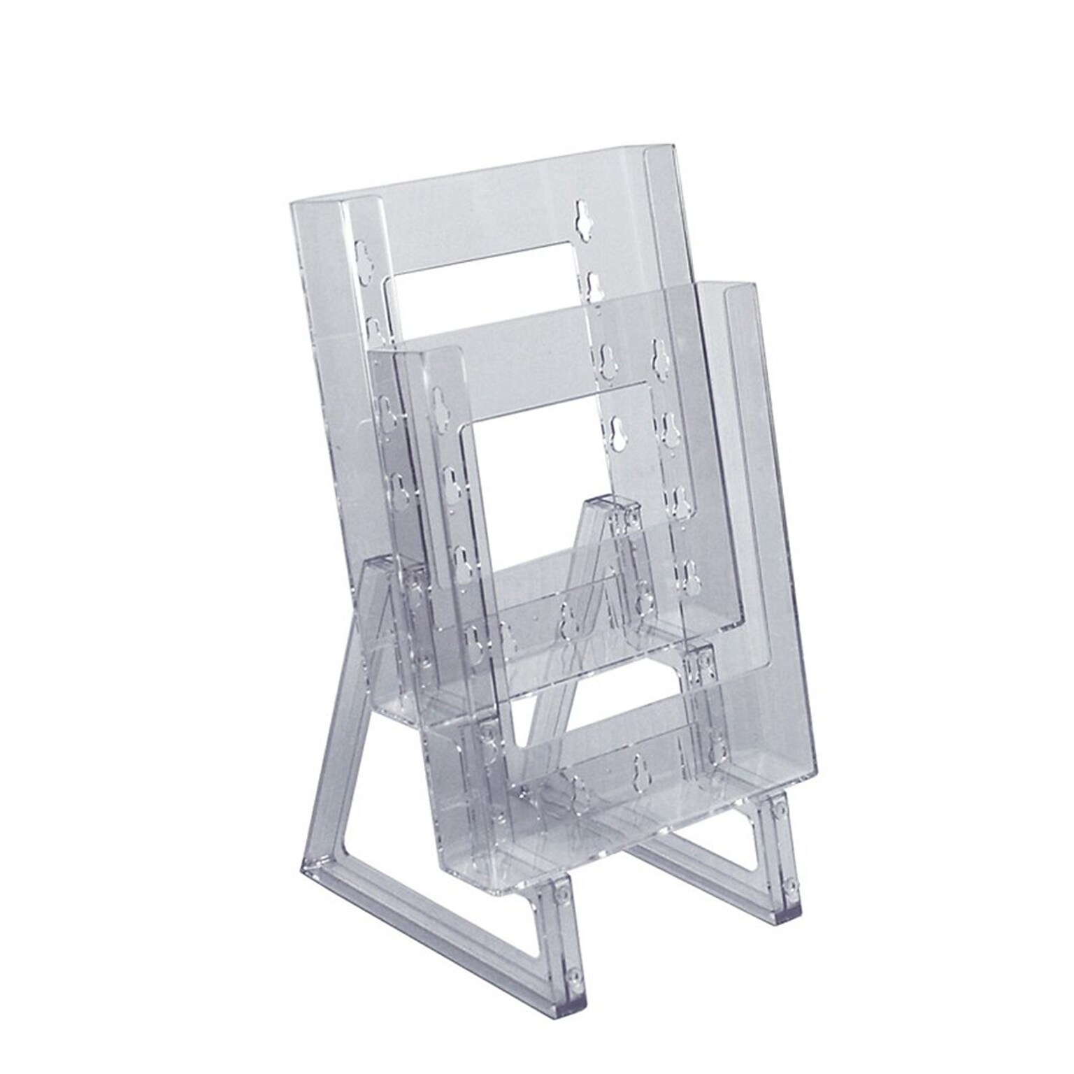 Azar Broshure Holder, 9 x 6, Vertical, Clear Plastic, 2/Pack (252332)