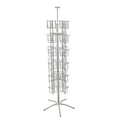 Azar Displays 48-Pocket Wire Carousel Literature Metal Floor Display