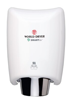 World Dryer® SMARTdri™ 110 - 120 V High-Efficiency Intelligent Hand Dryer, White