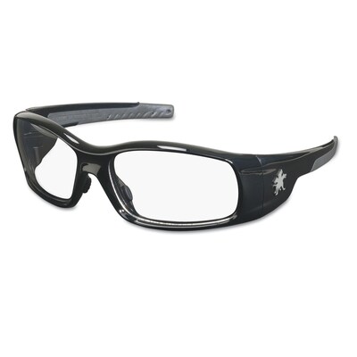 Crews Swagger Brash Look Polycarbonate Dual Lens Glasses Safety Glasses, Black/Clear (SR110)