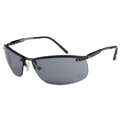 Harley-Davidson® Safety Glasses; Gunmetal Matte Frame, Amber Lens Tint