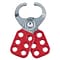Master Lock® Safety Lockout Hasps, Steel, Red, 1-1/2 Jaw Diameter, Each