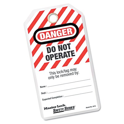 Safety Series™ Heavy Duty English Tags, 5-3/4H, 12/Pack