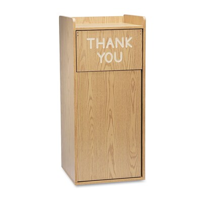 Safco Wood Food Court Receptacle Melamine Lid, Brown, 36 gal. (9729MO)