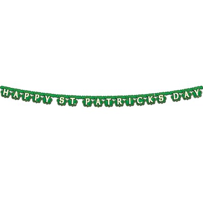 Beistle Shamrock Happy St Patricks Day Streamer; 4 1/4 x 6 9