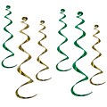 Beistle 4 - 24 & 2 - 36 Twirly Whirls; Green/Gold, 18/Pack